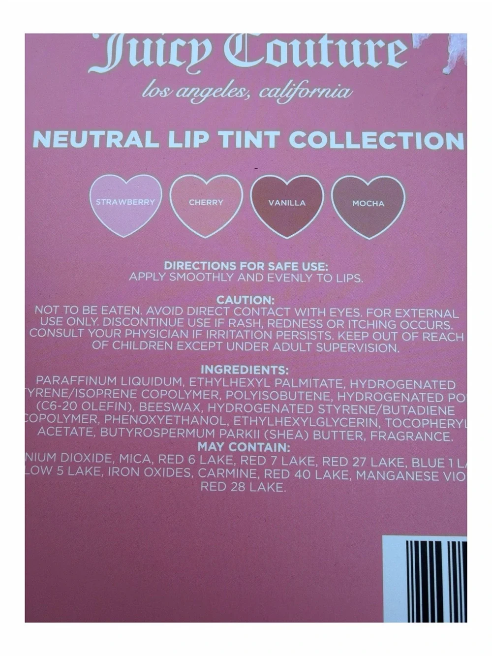 NWT Juicy Couture Neutral Tinted Lip Butter Collection 4 Pack with Charms